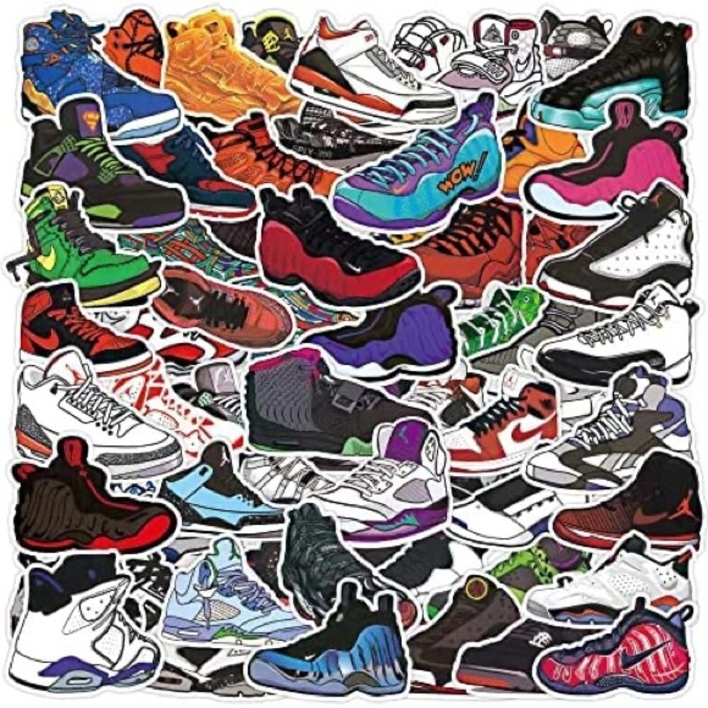 LOT of 200 Random Nike Air Jordan Vinyl Stickers